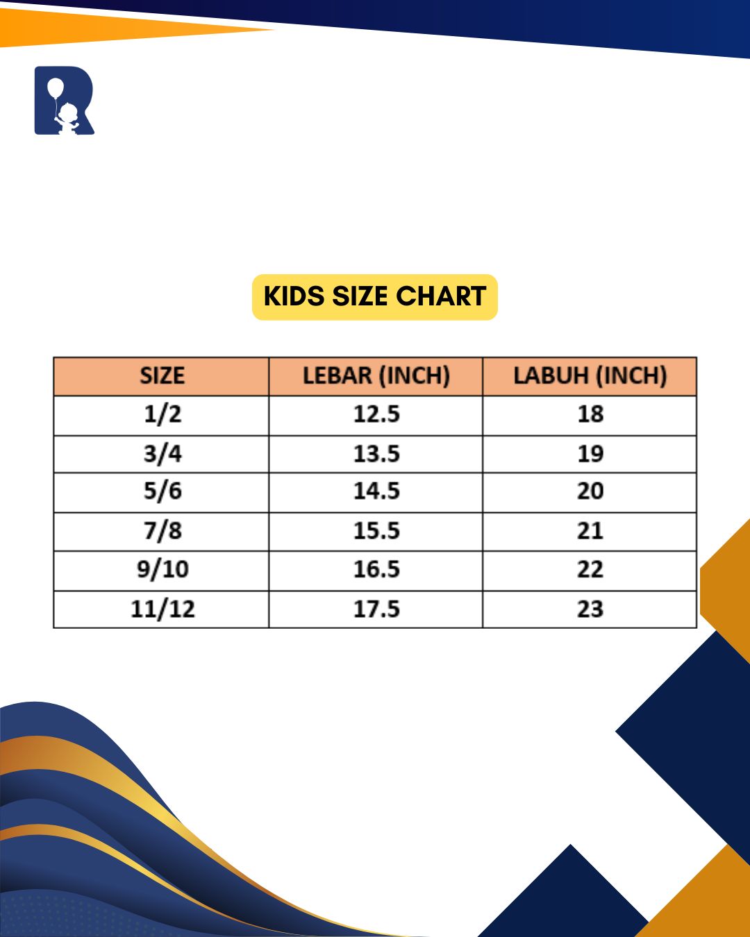Bir Ali Sports Day Shirt Size Chart